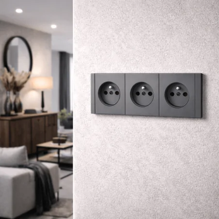 Ramki-podwojne - szara ramka podwójna pozioma do seri cc- tr premium cc-tr-48 wesa 