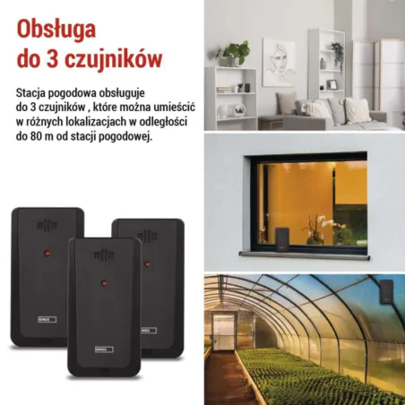 Termometry-i-stacje-pogodowe - stacja pogodowa bezprzewodowa meteo z 3 czujnikami zewnętrznymi na baterie e8614 emos 