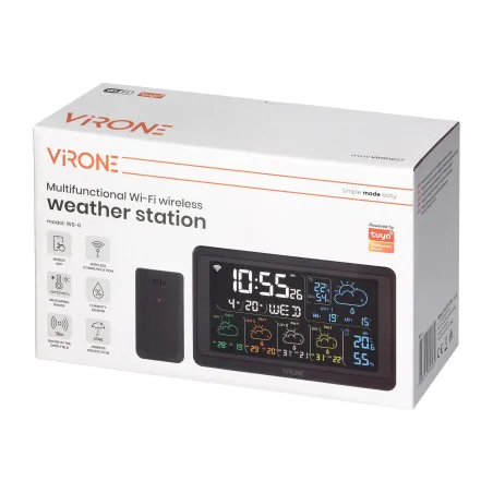 Termometry-i-stacje-pogodowe - wielofunkcyjna bezprzewodowa stacja pogodowa na wi-fi czarna tuay ws-6 orno 