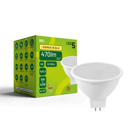 Zarowki-tradycyjne - żarówka led niskonapięciowa 12v 5w 3000k ciepła gu5,3 inq 