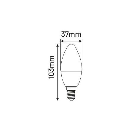 Gwint-trzonek-e14 - led-owa żarówka e14 6w świeczka ciepła 3000k 510lm elb035ww inq 
