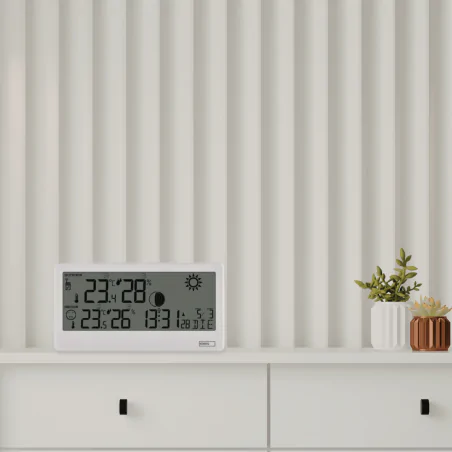 Termometry-i-stacje-pogodowe - bezprzewodowa stacja pogody biała z dużym wyświetlaczem e0531 emos 