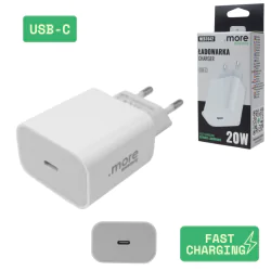 Przedluzacze-elektryczne - ładowarka sieciowa do telefonu biała z usb-c kostka do smartfona szybkie ładowanie 20w me61642 eco-light