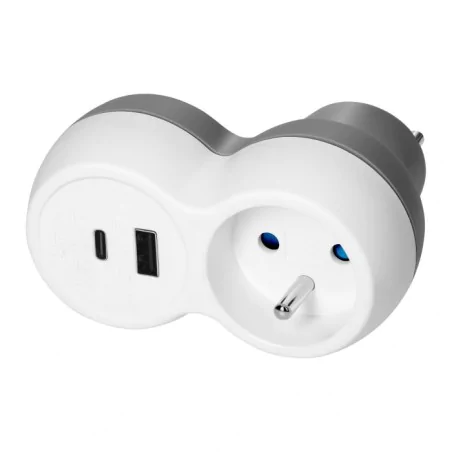 Rozgalezniki - rozgałęźnik z ładowarką usb kontakt z uziemieniem i portami usb c+a or-ae-13302 orno 