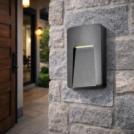 Kinkiety-ogrodowe - oprawa elewacyjna led 3w prostokątna lampa na zewnątrz przyschodowa sligo orno 