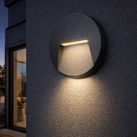 Kinkiety-ogrodowe - oprawa elewacyjna okrągła led 3w oświetlenie schodowe na zewnątrz sligo orno 