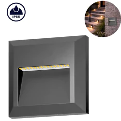 Kinkiety-ogrodowe - kwadratowa lampa elewacyjna schodowa led 1w oświetlenie ścienne na zewnątrz kibo orno