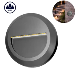 Kinkiety-ogrodowe - lampa elewacyjna zewnętrzna schodowa led 1w oświetlenie ścienne okrągłe kibo orno