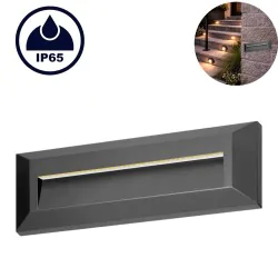 Kinkiety-ogrodowe - podłużna lampa elewacyjna zewnętrzna led 1,5w oświetlenie ścienne prostokątne ip65 kibo orno