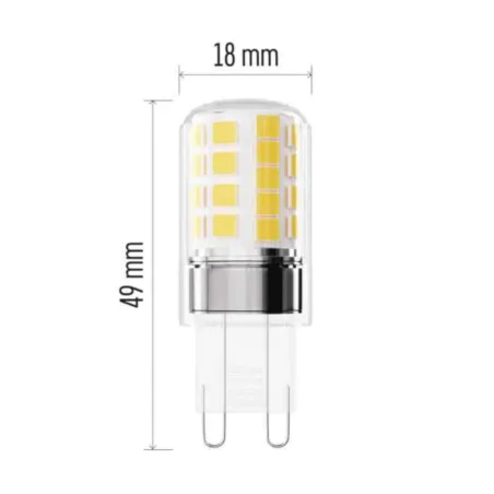 Gwint-trzonek-g9 - żarówki led g9 4,2w odpowiednik 40w zestaw 2 sztuk zimne światło 6500k zq9e24.2 emos 