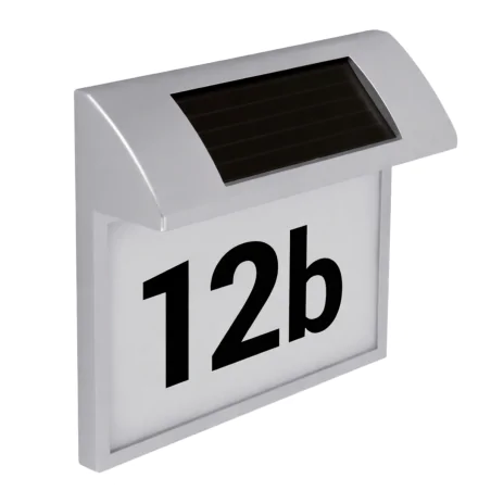 Kinkiety-solarne - lampa solarna natynkowa elewacyjna z podświetlanym numerem domu adres 04372 ideus 
