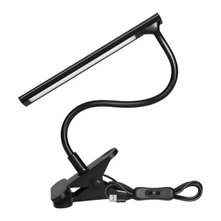 Lampki-biurkowe - lampka biurkowa led z klipsem czarna giętka 5w 4000k teri orno 