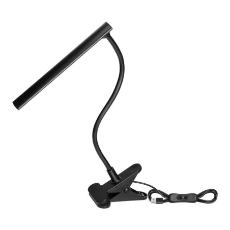 Lampki-biurkowe - lampka biurkowa led z klipsem czarna giętka 5w 4000k teri orno 