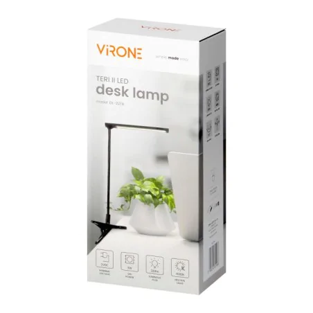 Lampki-biurkowe - lampka biurkowa led z klipsem czarna giętka 5w 4000k teri orno 