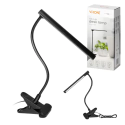 Lampki-biurkowe - lampka biurkowa led z klipsem czarna giętka 5w 4000k teri orno