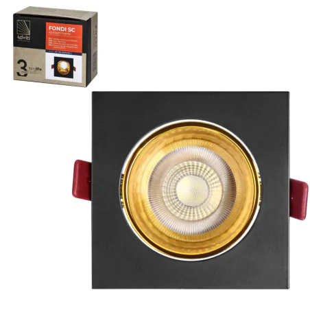 Oprawy-sufitowe-stale - oprawa sufitowa wpuszczana kwadratowa oczko czarno-złote fondi orno 