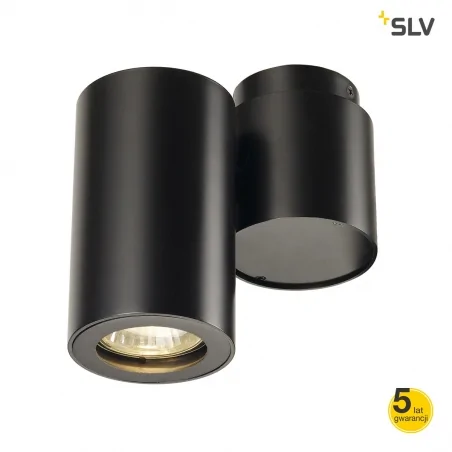 Kinkiety-do-salonu - oprawa ścienno sufitowa czarna pojedyncza enola_b spot 1 gu10 max 50w slv 