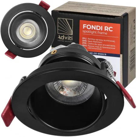 Oprawy-sufitowe-ruchome - oprawy sufitowa punktowa oczko wpuszczane czarne fondi orno 