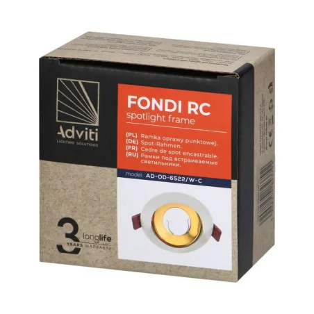 Oprawy-sufitowe-ruchome - oczko sufitowe biało-złote oprawa wpuszczana w sufit gu10 fondi orno 