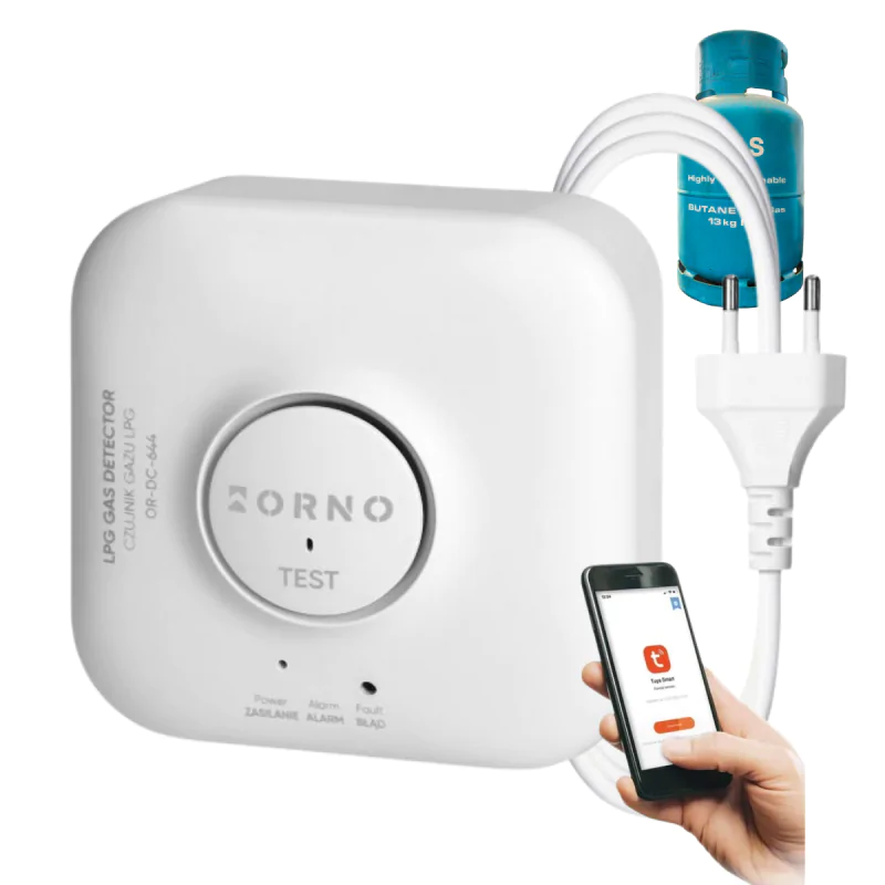 Czujniki-gazu - czujnik do wycieku gazu z butli gazowych wykrywacz gazu lpg sterowany smartfonem tuya orno firmy ORNO 