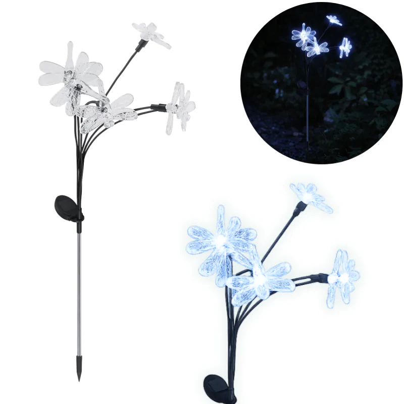 Lampy-solarne - lampka solarna wbijana led do ogrodu z imitacją ważki zimne światło imago led 04938 ideus firmy IDEUS - STRUHM 