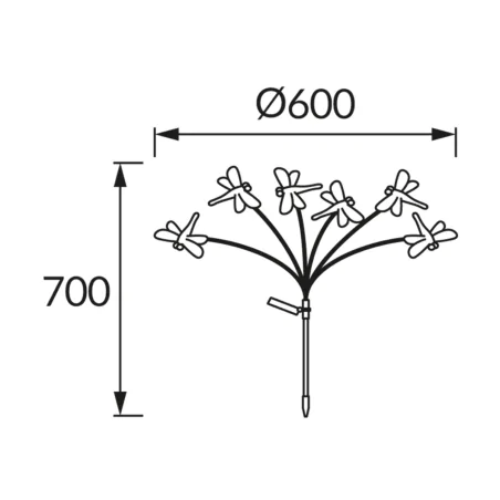 Lampy-solarne - lampka solarna wbijana led do ogrodu z imitacją ważki zimne światło imago led 04938 ideus 