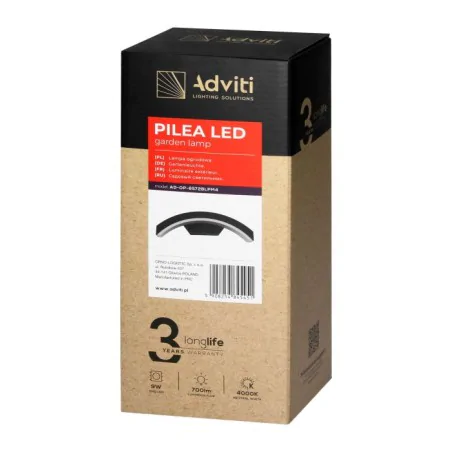 Kinkiety-ogrodowe - kinkiet ogrodowy led skierowany w dół lampa zewnętrzna czarna 9w 4000k ip54 pilea orno 