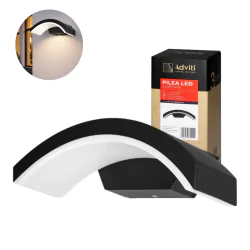 Kinkiety-ogrodowe - kinkiet ogrodowy led skierowany w dół lampa zewnętrzna czarna 9w 4000k ip54 pilea orno