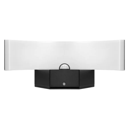 Kinkiety-ogrodowe - lampa ścienna ogrodowa led kinkiet z czujnikiem ruchu czarny półowalny 9w ip54 orno 