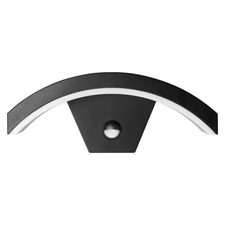 Kinkiety-ogrodowe - lampa ścienna ogrodowa led kinkiet z czujnikiem ruchu czarny półowalny 9w ip54 orno 