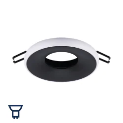 Oprawy-sufitowe-stale - czarno-białe oczko oprawa wpuszczana w sufit gu10 sfora ideus