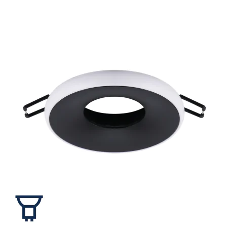 Oprawy-sufitowe-stale - czarno-białe oczko oprawa wpuszczana w sufit gu10 sfora ideus 