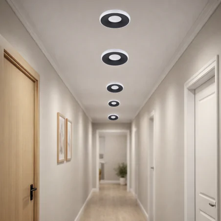 Oprawy-sufitowe-stale - czarno-białe oczko oprawa wpuszczana w sufit gu10 sfora ideus 