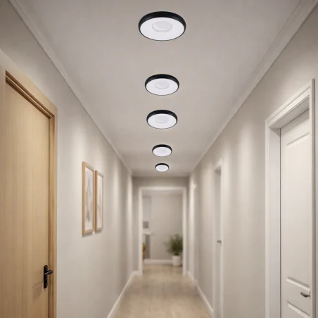 Oprawy-sufitowe-stale - biało-czarne oczko sufitowe oprawa punktowa wpuszczana w sufit gu10 sfora ideus 