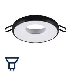 Oprawy-sufitowe-stale - biało-czarne oczko sufitowe oprawa punktowa wpuszczana w sufit gu10 sfora ideus