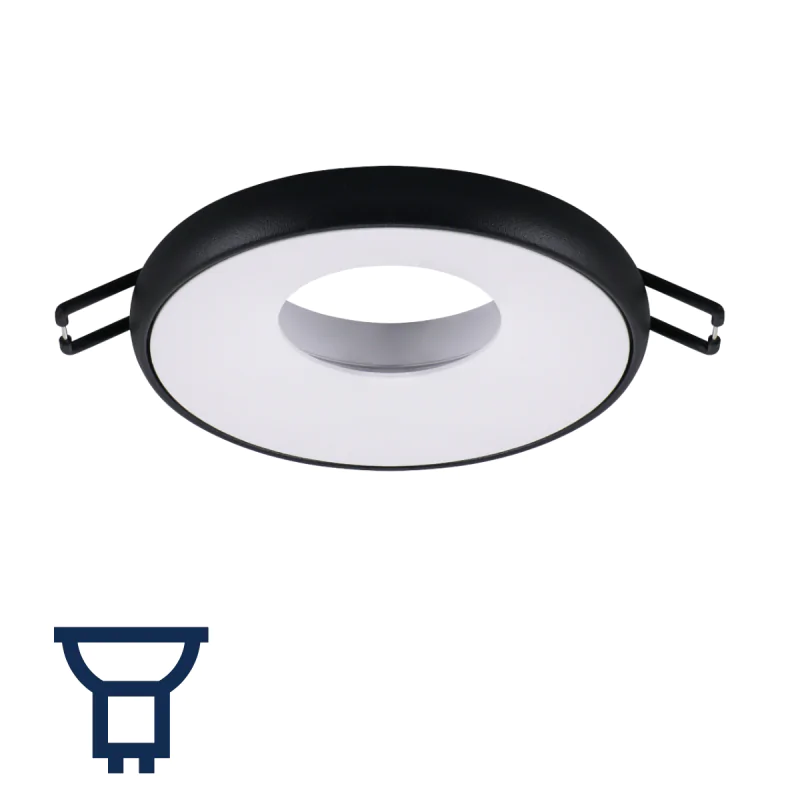 Oprawy-sufitowe-stale - biało-czarne oczko sufitowe oprawa punktowa wpuszczana w sufit gu10 sfora ideus firmy IDEUS - STRUHM 