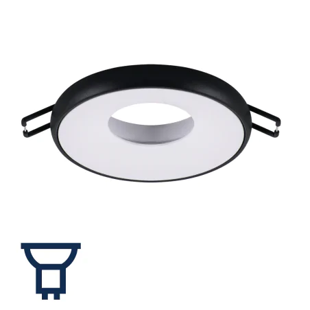 Oprawy-sufitowe-stale - biało-czarne oczko sufitowe oprawa punktowa wpuszczana w sufit gu10 sfora ideus 