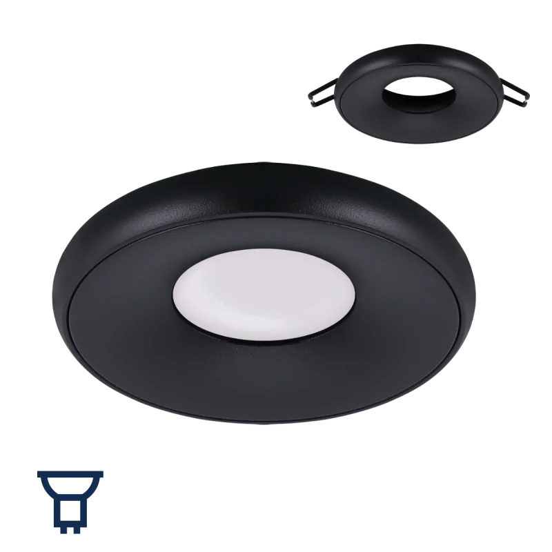 Oprawy-sufitowe-stale - czarne oczko sufitowe oprawa punktowa do sufitu podwieszanego gu10 sfora ideus firmy IDEUS - STRUHM 