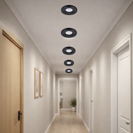 Oprawy-sufitowe-stale - czarne oczko sufitowe oprawa punktowa do sufitu podwieszanego gu10 sfora ideus 