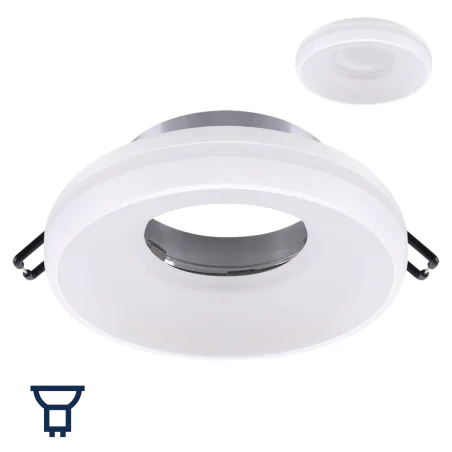 Oprawy-sufitowe-stale - oprawa sufitowa z ozdobnym brzegiem oczko wpuszczane w sufit białe ofra ideus 