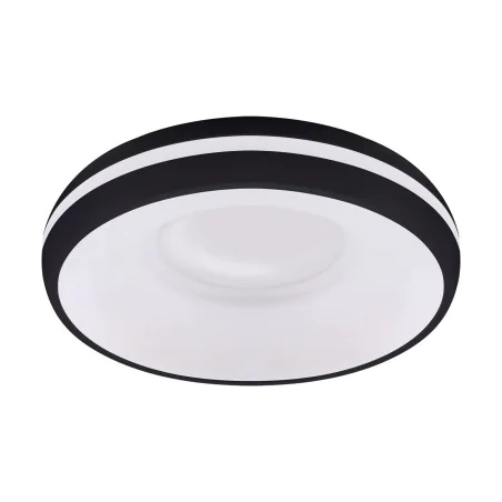 Oprawy-sufitowe-stale - oprawa sufitowa ze szklanym paskiem oczko wpuszczane w sufit biało-czarne ofra ideus 