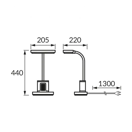 Lampki-biurkowe - czarna lampka biurkowa led z regulacją światła zegarem i lusterkiem 12w elipso ideus 