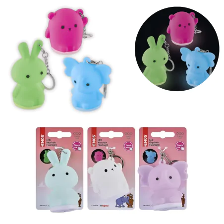 Swiecace-breloczki - silikonowy breloczek led dla dziecka zwierzątka zawieszka do kluczy na prezent p4726 emos 
