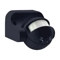 Czujniki-ruchu - czarny czujnik ruchu hermetyczny ip44  azor pir 04910 ideus