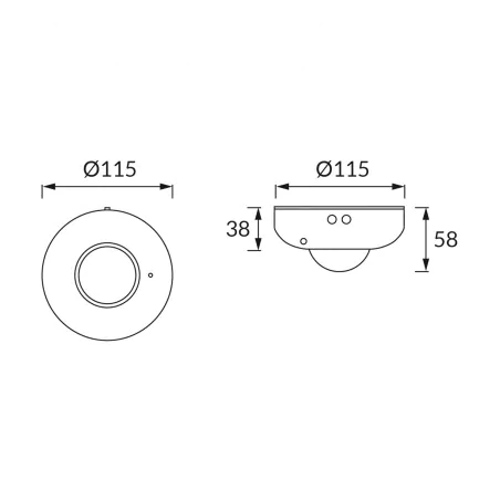 Czujniki-ruchu - czarny czujnik ruchu agent pir 04911 ideus 