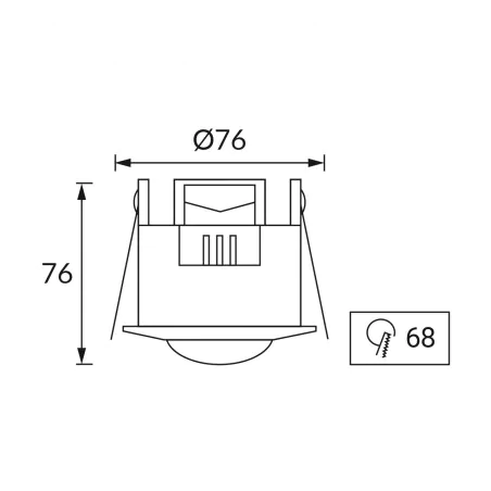 Czujniki-ruchu - czarny podtynkowy sufitowy czujnik ruchu oko pir 04912 ideus 