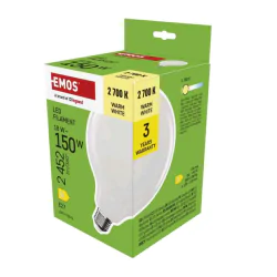 Gwint-trzonek-e27 - mocna żarówka led globe duża kula mleczna 18w-150w 2452lm e27 ciepła 2700k emos