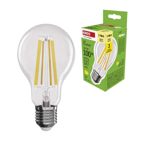 Gwint-trzonek-e27 - żarówka led setka ciepłe światło z filamentem 10,5w-100w e27 2700k 1521lm emos 