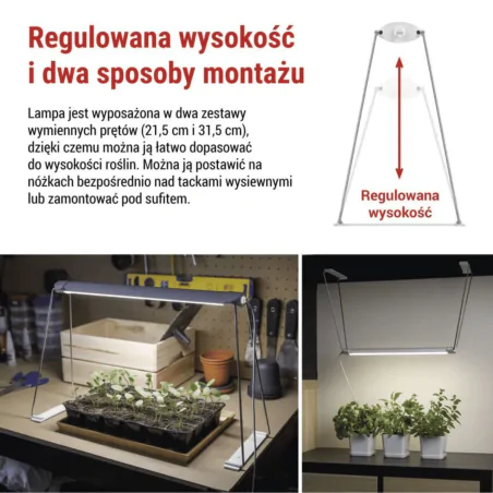 Oswietlenie - lampa wspomagająca wzrost roślin oświetlenie do uprawy sadzonek 15w z timerem grow emos 