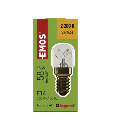 Zarowki-tradycyjne - mała żarówka do piekarnika t22 230v 15w 58lm 300 stopni emos z6911 